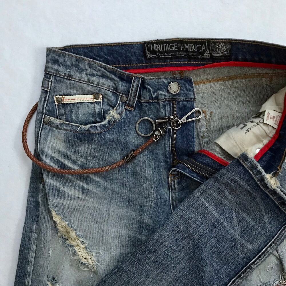 Heritage by America NWOT Distressed Skinny Jeans Men 32 x 33 - Picture 8 of 13
